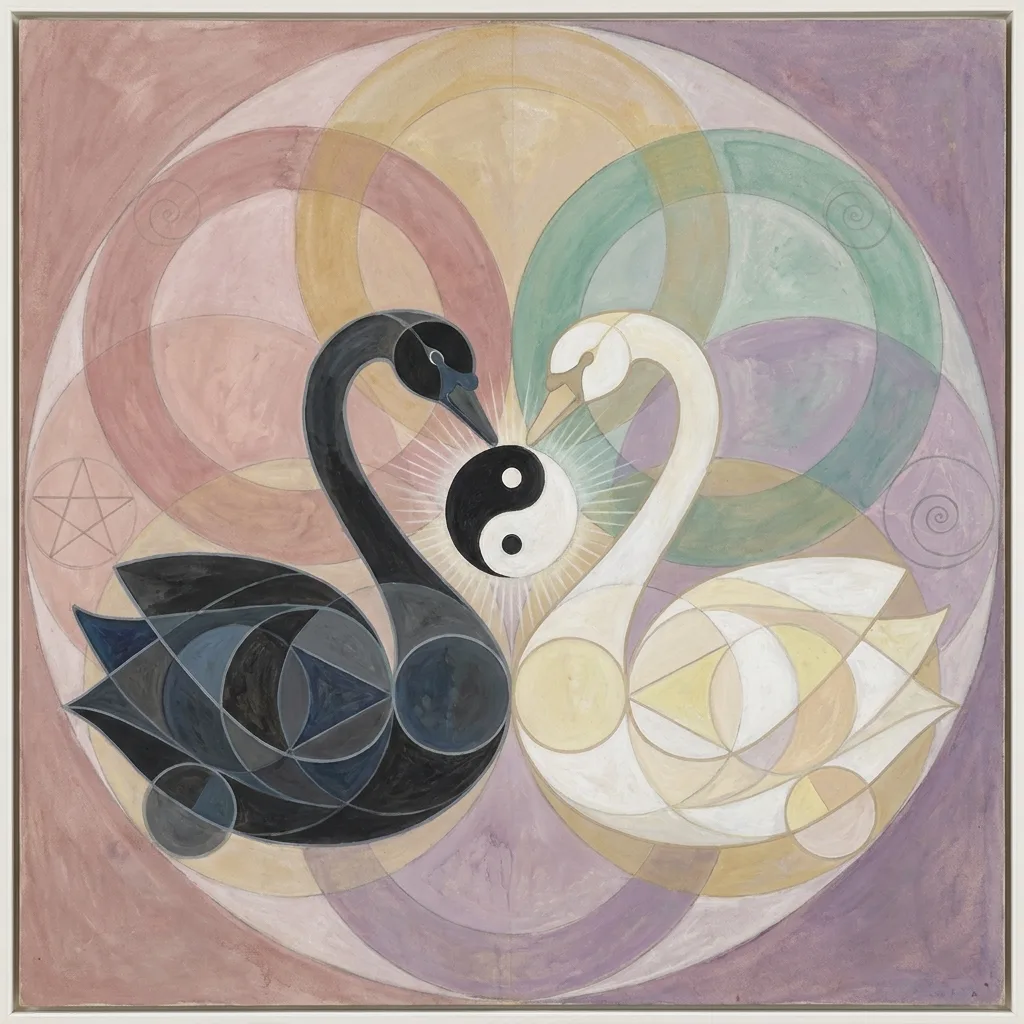 Pair of Swans Transforming, No. 1